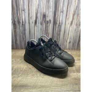 Samuel Hubbard Men's 9.5 "Flight" Casual Sneaker Black Leather/Black Sole 2822